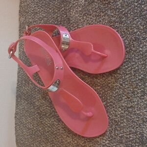 Michael Kors Vibrant Pink Jelly Sandals Size 7